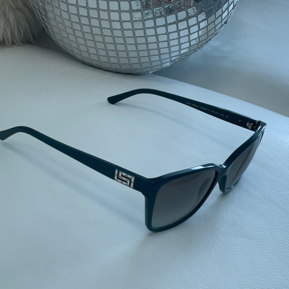 Versace Teal Sunglasses with Silver Accents